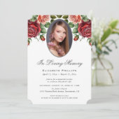 Elegante rode roos bloemenfoto in liefdevolle heri kaart (Staand voorkant)