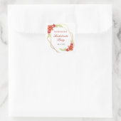Elegante Rode Roos Bloemige Bachelorette Party Vierkante Sticker (Tas)