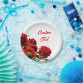 Elegante rode roos boeket gepersonaliseerd papieren bordje (Feest)