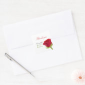 Elegante rode roos bruids douche vierkante sticker (Envelop)