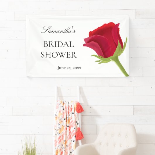 Elegante Rode Roos Bruids Shower  Spandoek (Insitu)