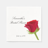 Elegante Rode Roos Bruidsbruiloft Servet (Voorkant)
