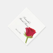 Elegante Rode Roos Bruidsbruiloft Servet (Hoek)