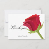 Elegante Rode Roos Bruidsfeest Bedankkaart (Voorkant)