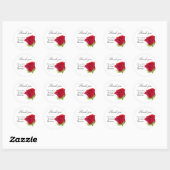 Elegante Rode Roos Bruidsfeest  Ronde Sticker (Vel)