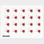 Elegante rode roos bruidsfeest vierkante sticker (Vel)