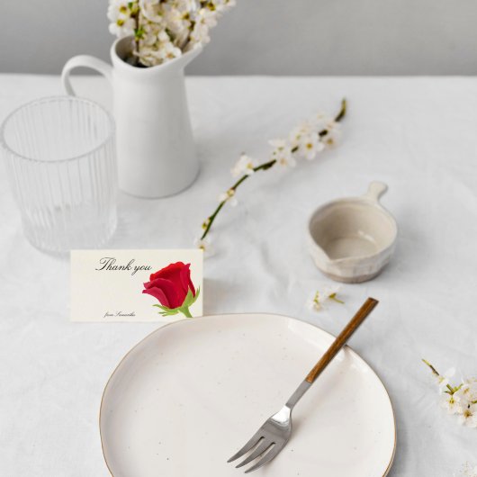 Elegante Rode Roos Bruidsmeisjesfeest Bedankkaart