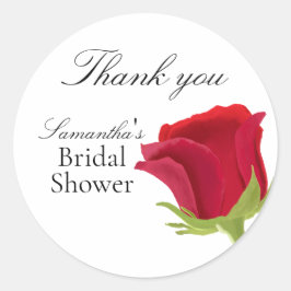 Elegante Rode Roos Bruidsmeisjesfeest  Ronde Sticker