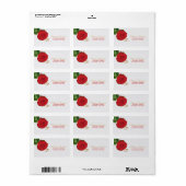 Elegante rode roos bruiloft adres label (Full Sheet)