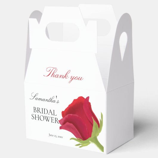 Elegante Rode Roos Bruiloft Feest  Bedankdoosjes (Geopend)