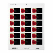 Elegante rode roos bruiloft retour adres label (Full Sheet)