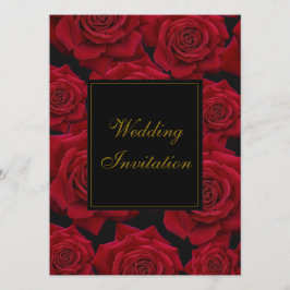 Elegante rode roos - bruiloft uitnodiging