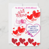 Elegante rode roos bruiloft uitnodiging | Twee har (Achterkant)