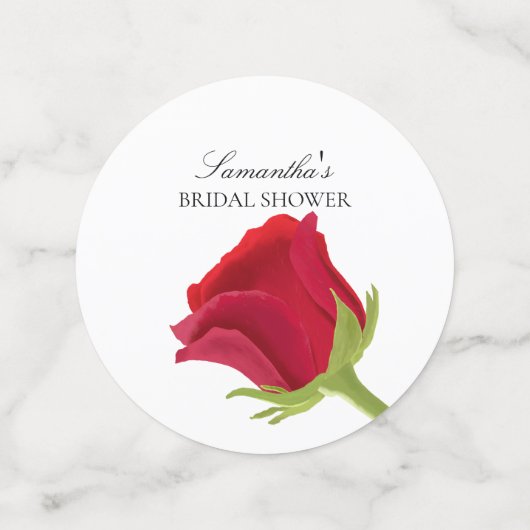 Elegante Rode Roos Bruiloftsfeest  Confetti (Medium voorkant)