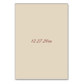 Elegante Rode Roos & Crème Pioenentafel Kaart (Achterkant)