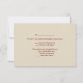 Elegante rode roos & crème pioenroos RSVP kaartje (Achterkant)