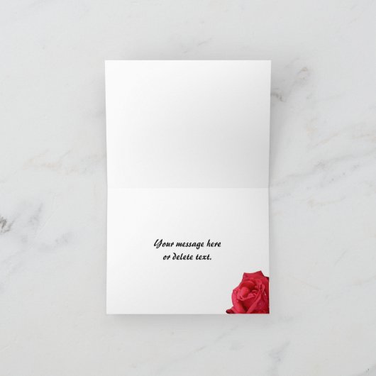 Elegante Rode Roos Dankkaarten Bedankkaart (Binnen)