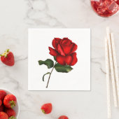 Elegante Rode Roos Elegante Glam Floral Wedding Pa Servet (Insitu)