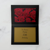 Elegante rode roos elke leeftijd foto verjaardag kaart (Binnen)