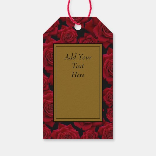 Elegante rode roos elke leeftijd verjaardag cadeaulabel (Achterkant)