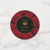 Elegante rode roos elke leeftijd verjaardag confetti (Kleine voorkant)