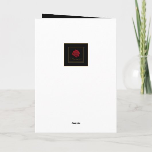 Elegante rode roos elke leeftijd verjaardag kaart (Achterkant)