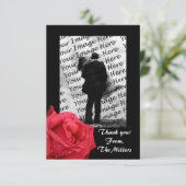 Elegante Rode Roos Foto Dankkaartjes Kaart (Staand voorkant)