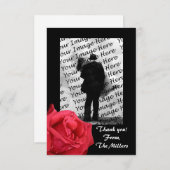 Elegante Rode Roos Foto Dankkaartjes Kaart (Voorkant / Achterkant)