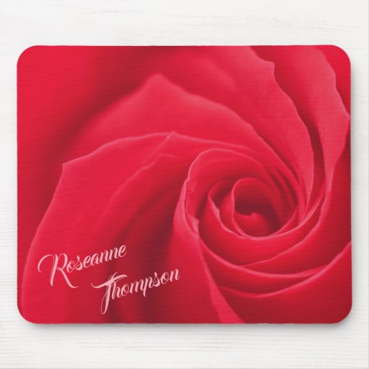 Elegante Rode Roos Gepersonaliseerd Muismat (Voorkant)