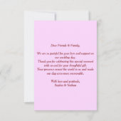 Elegante Rode Roos & Goud Lijst bruiloft Bedankt (Achterkant)