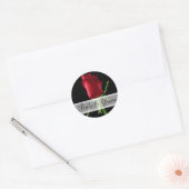 Elegante Rode Roos Huwelijksstickers Ronde Sticker (Envelop)