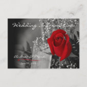 Elegante Rode Roos Informatie Bijlagekaart Informatiekaartje (Voorkant)