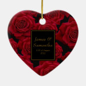 Elegante rode roos - keramisch ornament (Achterkant)