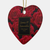 Elegante rode roos - keramisch ornament (Links)