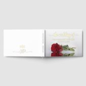 Elegante rode roos kleine bruiloft Folie Gastenboek (Volledig)