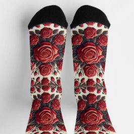 Elegante Rode Roos Mandala Sokken