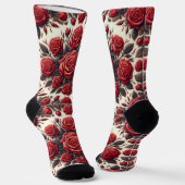 Elegante Rode Roos Mandala Sokken (Gebogen)