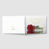 Elegante rode roos medium bruiloft Folie Gastenboek (Volledig)