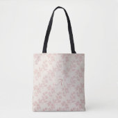 Elegante Rode Roos Papier Chintz Monogram Tote Bag (Voorkant)