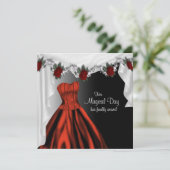 Elegante rode roos quinceanera uitnodigingen (Staand voorkant)