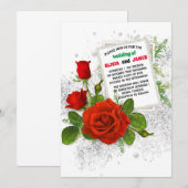 Elegante rode roos romantische bloemenbruiloft kaart (Voorkant / Achterkant)