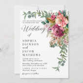 Elegante Rode roos romantische Floral winter bruil Kaart (Voorkant)