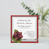 Elegante rode roos rouwende Kaarten (Staand voorkant)