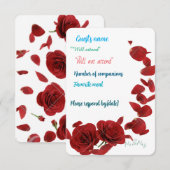 Elegante rode roos RSVP-kaart - Romantische bruilo RSVP Kaartje (Voorkant / Achterkant)