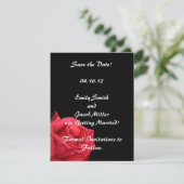 Elegante Rode Roos Save the Date Kaarten (Staand voorkant)