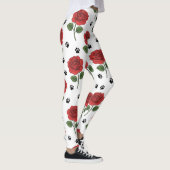 Elegante Rode Roos & Speelse Pootafdruk Leggings (Rechts)