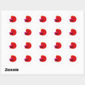 Elegante Rode Roos Staart Betta Sticker - Luxe Flo (Vel)
