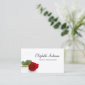Elegante Rode Roos Trouwfotograaf Visitekaartje (Staand voorkant)