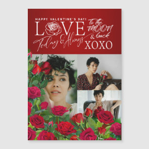 Elegante Rode Roos Valentijnsdag Calligrafie Foto