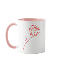Elegante Rode Roos Valentijnsdag Koffiemok